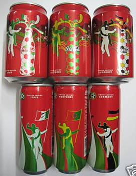 Coca Cola Euro Cup 2008 set from INDONESIA (3 + 3 cans) (33cl) (B/O)