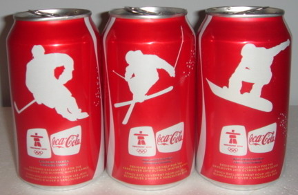 Coca Cola Winter Games Vancouver 2010 set from CANADA (3cans) (35,5cl) (B/O)