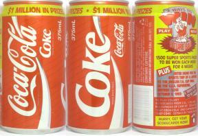 Coca Cola Coke S1 MILION IN PRIZES can from AUSTRALIA (37,5cl) (B/O) 