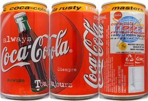 Coca Cola always Siempre Toujours coca-cola rusty 1997 masters can from AUSTRALIA (37,5cl) (B/O) 