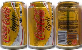 Coca Cola light sin cafeína can from SPAIN (33cl) (B/O) 