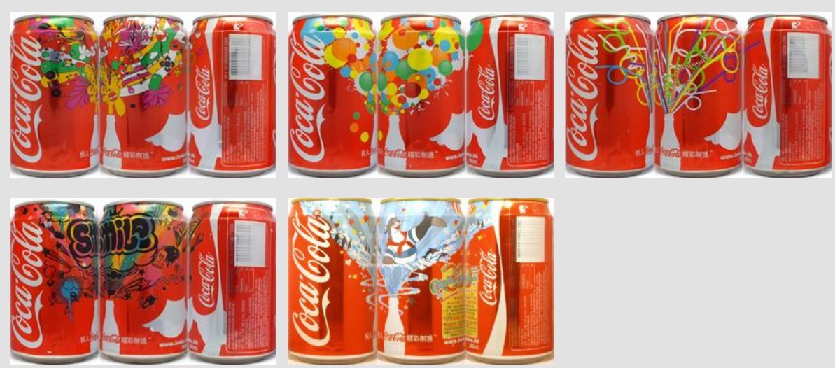 Coca Cola The Coke Side of Life set from HONG KONG (5 cans) (35,5cl) (AF/O) 