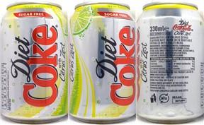 Coca Cola Diet Coke with Citrus Zest can from UNITED KINGDOM (33cl) (B/O)