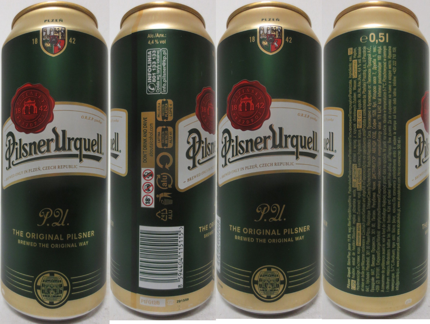 Pilsner Urquell P.U. THE ORIGINAL PILSNER BREWED THE ORIGINAL WAY (PL) (50cl) (B/O) č.2 