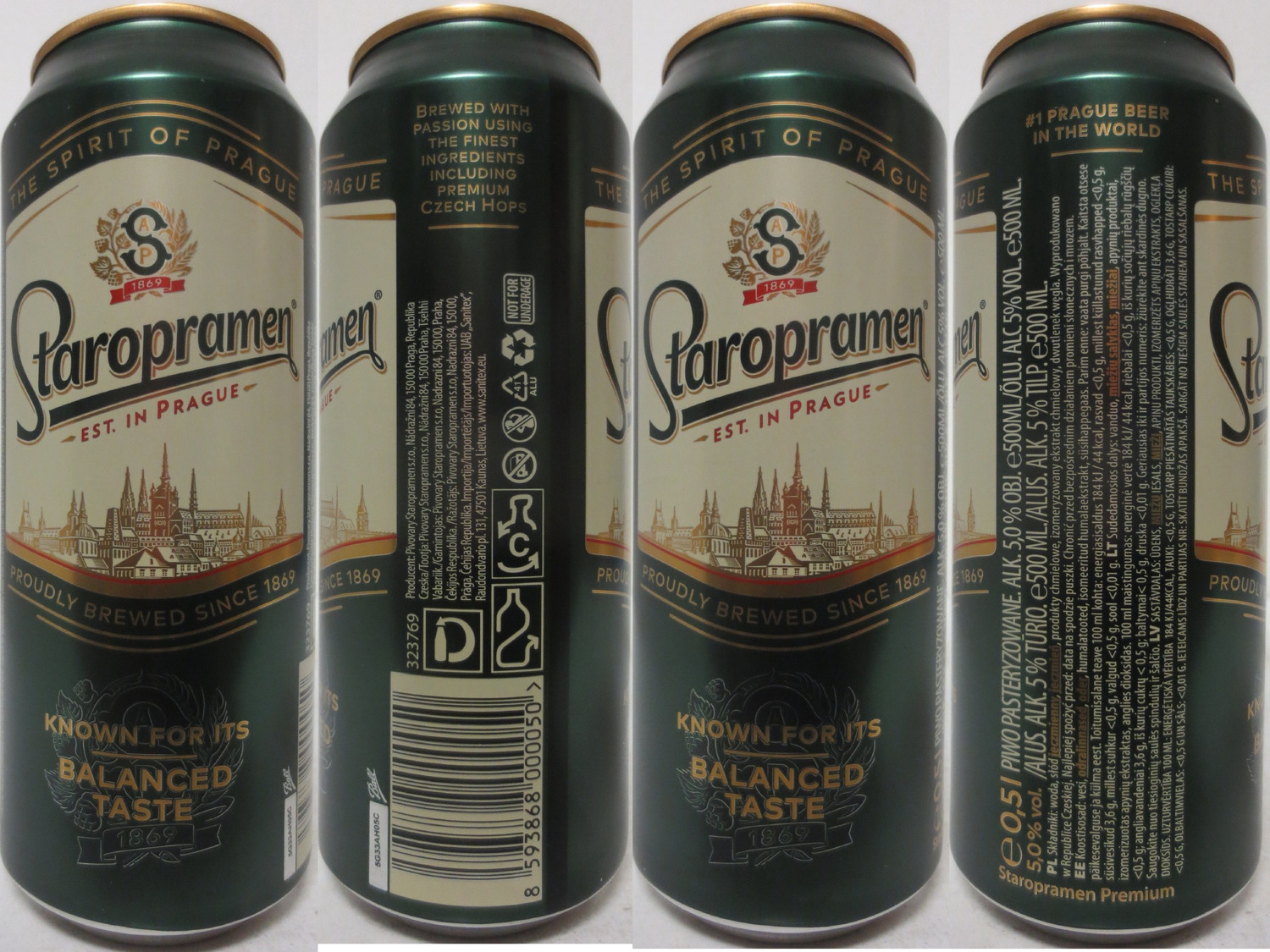 Staropramen EST. IN PRAGUE KNOWN FOR ITS BALANCED TASTE (PL) (50cl) (B/O) č.1 