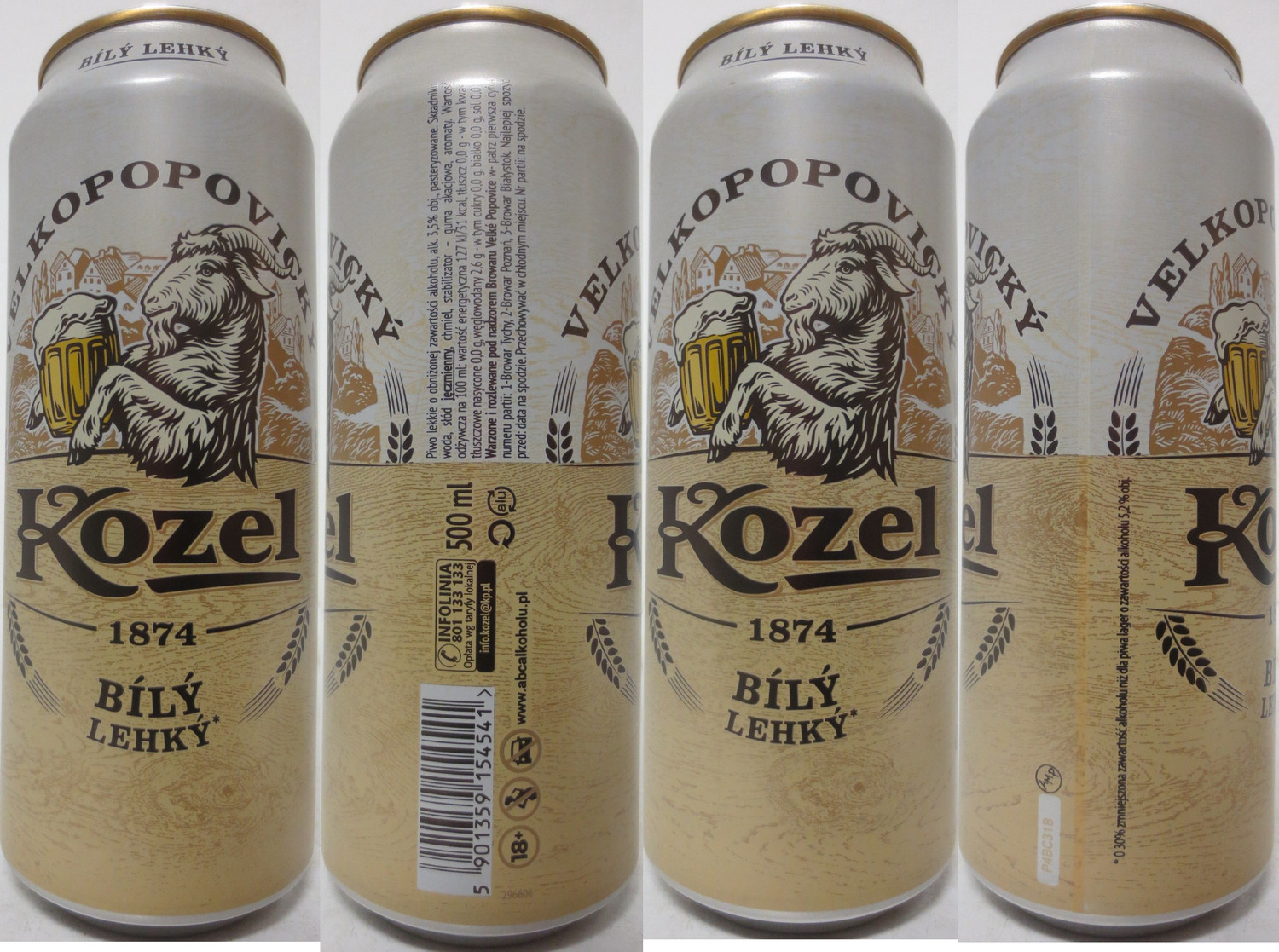 VELKOPOPOVICKÝ Kozel 1874 BÍLÝ LEHKÝ (PL) (50cl) (B/O) č.1 