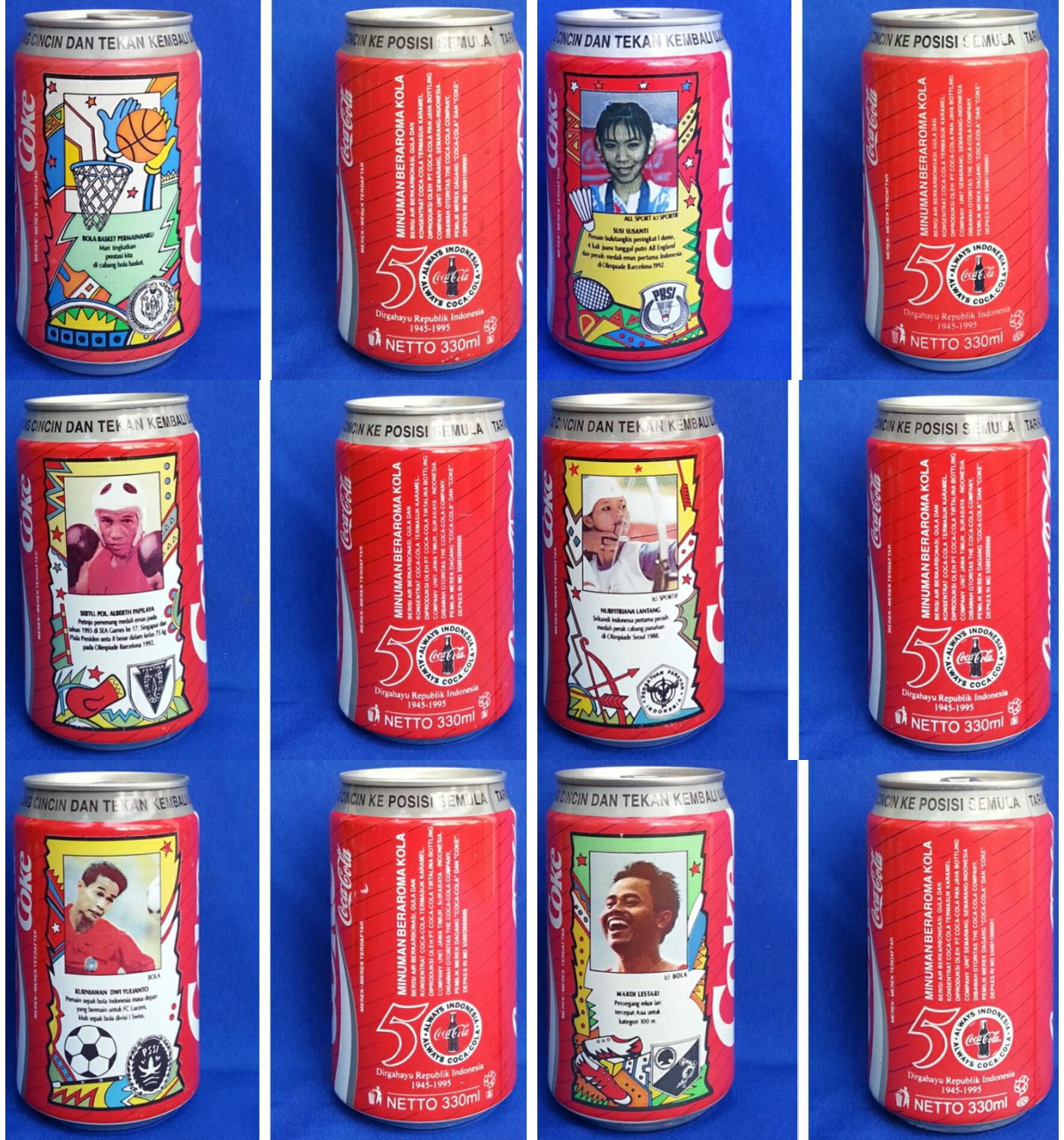 Coca Cola TARIKLAH UJUNG CINCIN DAN TEKAN from INDONESIA (6 cans) (33cl) (B/O)
