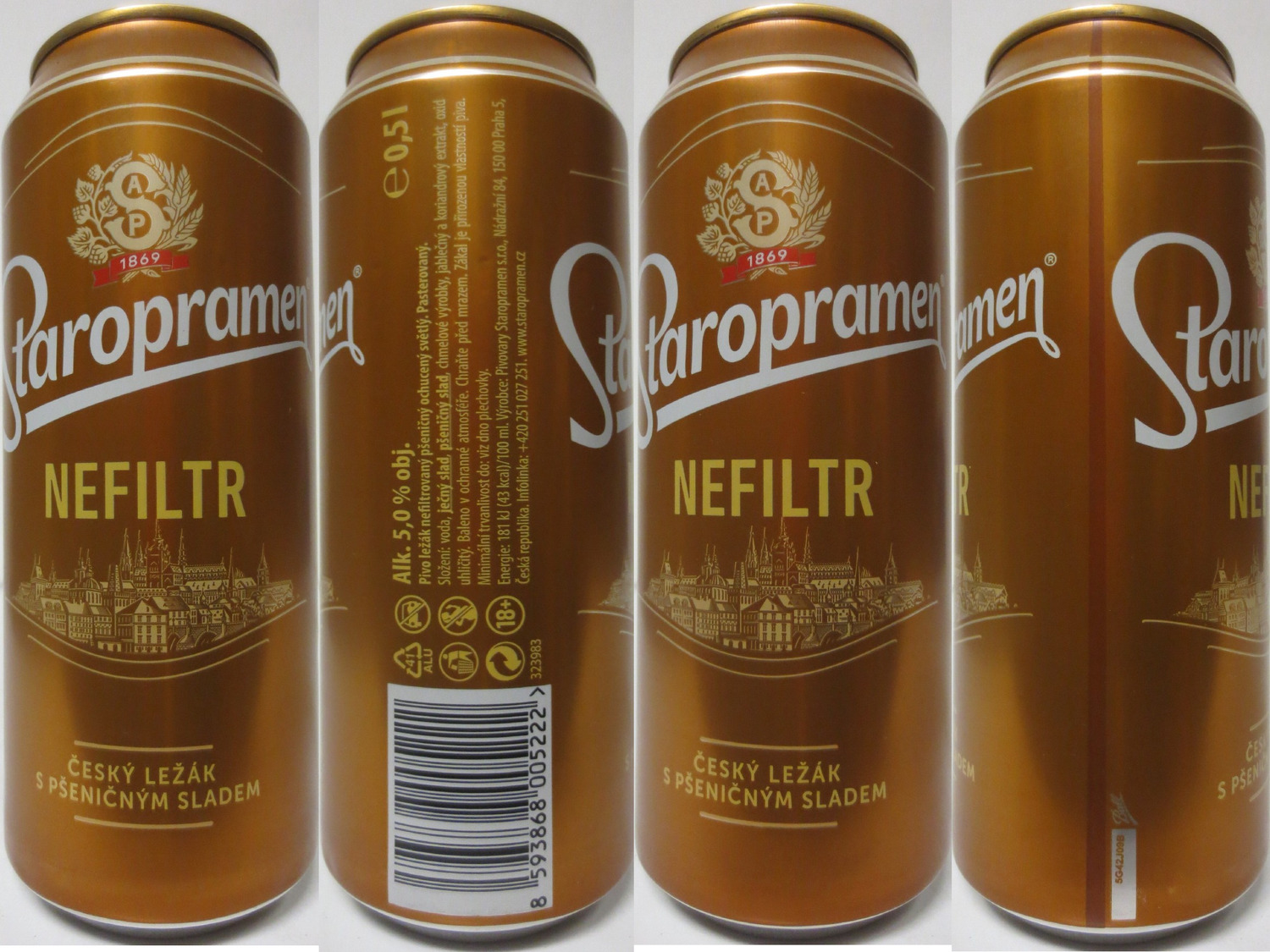 Staropramen NEFILTR ČESKÝ LEŽÁK S PŠENIČNÝM SLADEM (CZ) (50cl) (B/O) č.1