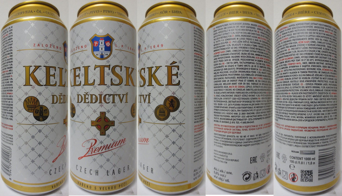 KELTSKÉ DĚDICTVÍ Premium CZECH LAGER (CZ) (100cl) (B/O) č.1