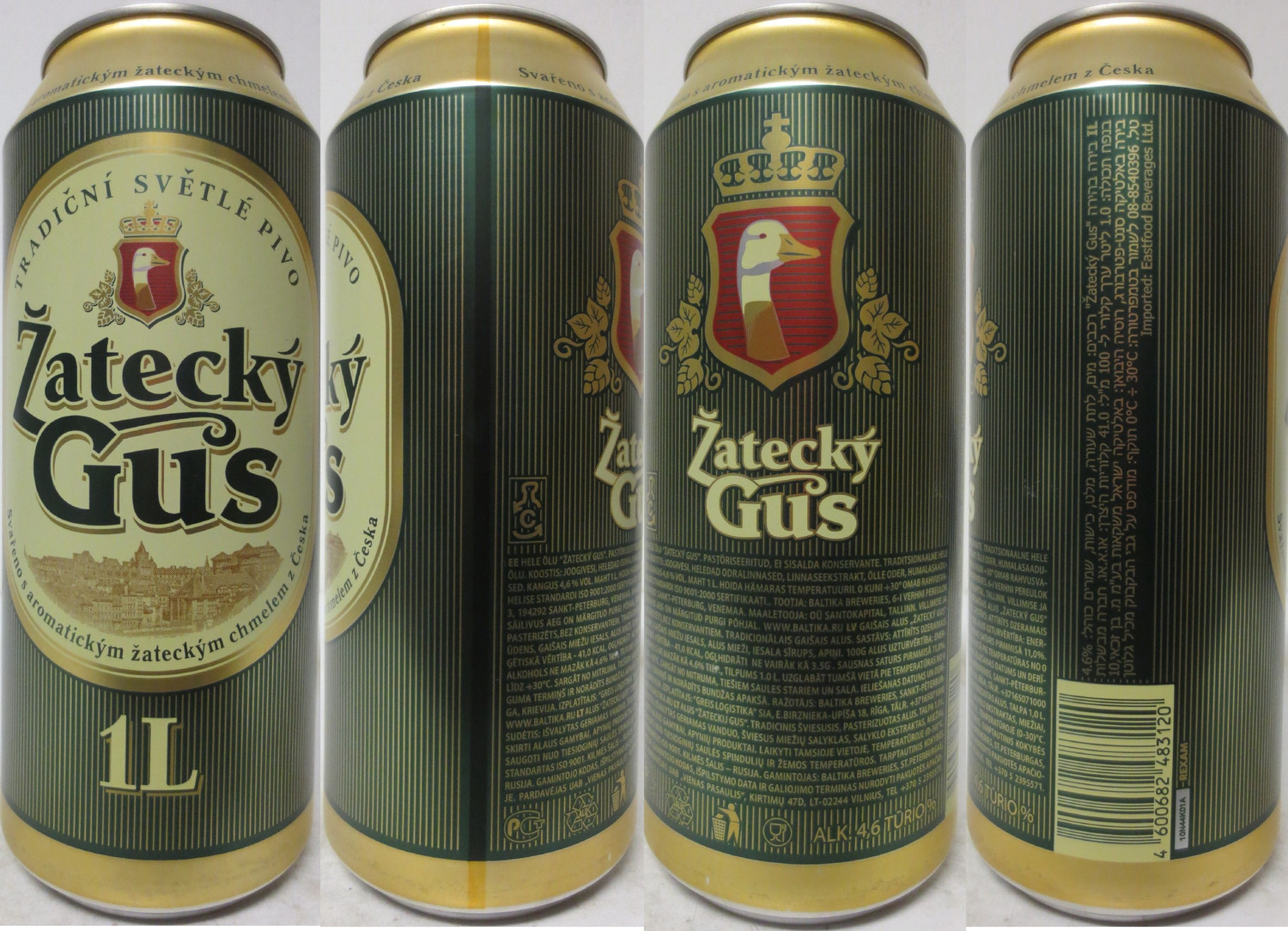Žatecký Gus TRADIČNÍ SVĚTLÉ PIVO 1L (EE+LV) (100cl) (B/O) č.1