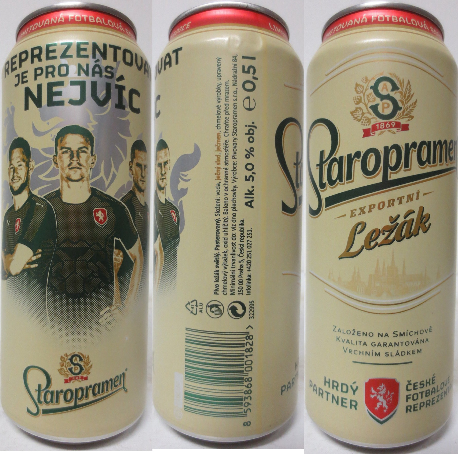 Staropramen - EXPORTNÍ - Ležák VYJÍMEČNÁ FOTBALOVÁ EDICE (CZ) (50cl) (B/O) č.1