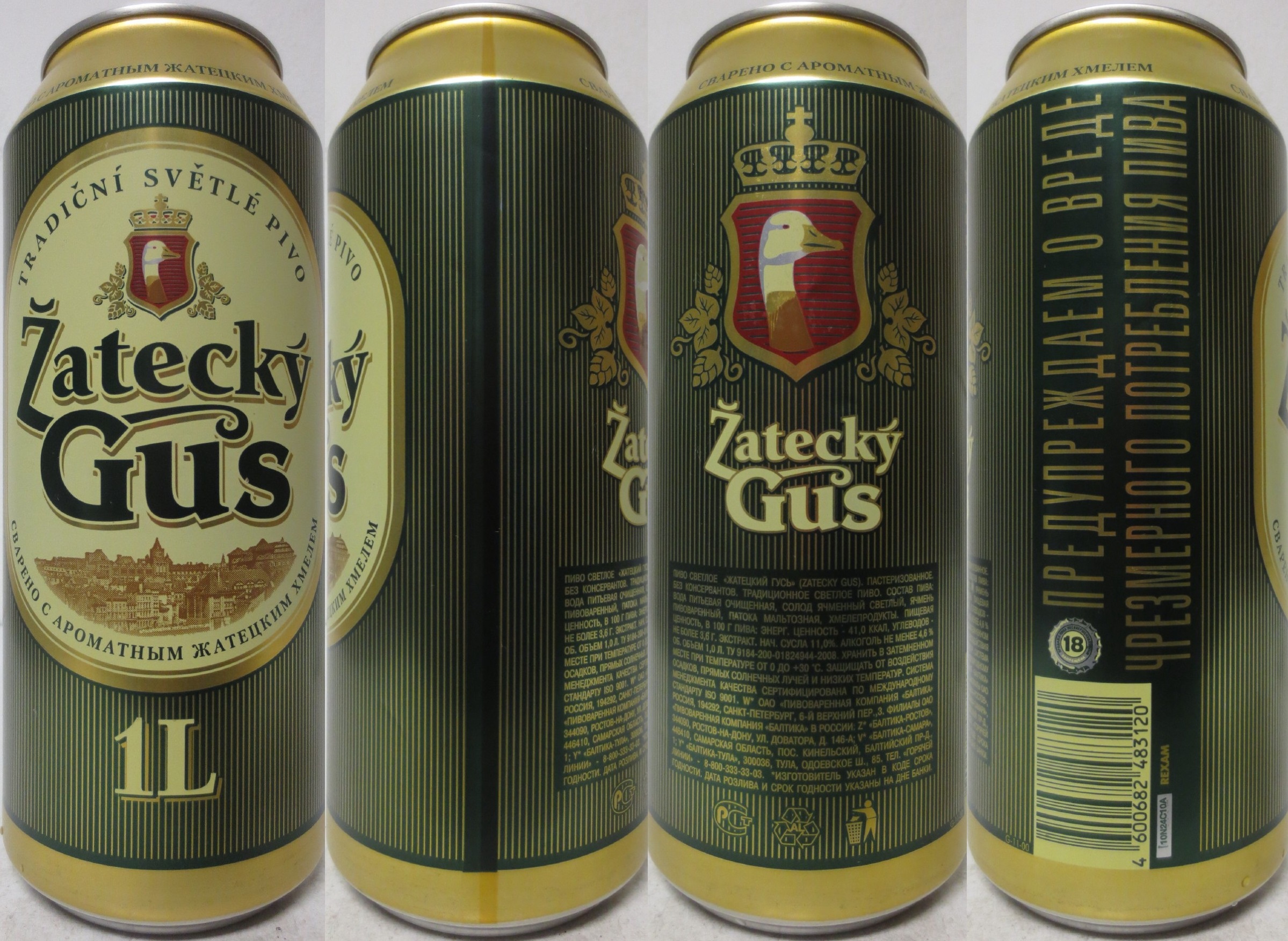 Žatecký Gus TRADIČNÍ SVĚTLÉ PIVO 1L (RU) (100cl) (B/O) č.1 
