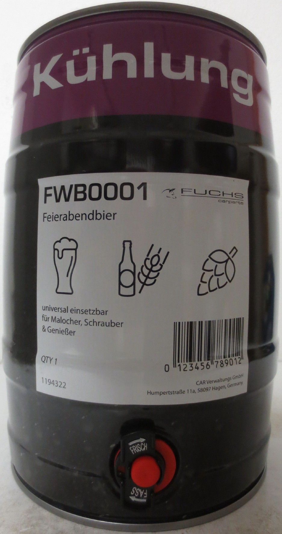 Svijany FUCHS carparts Kühlung FWB0001 Feierabendbier (5L) Nr.1 