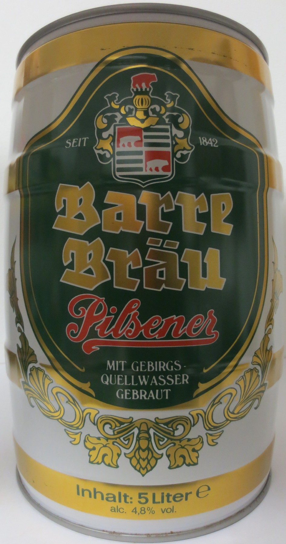 Barre Bräu Pilsener MIT GEBIRGS QUELLWASSER GEBRAUT (5L) Nr.1 