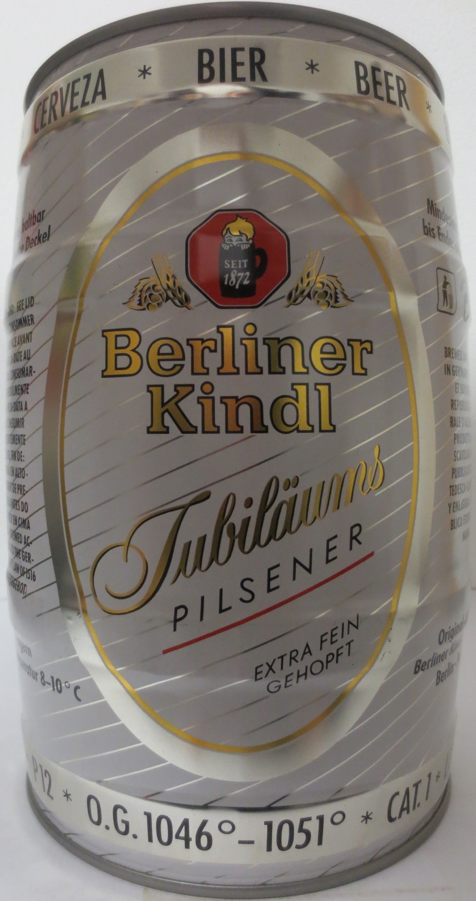 Berliner Kindl Jubiläums PILSENER EXTRA FEIN GEHOPT (5L) Nr.2