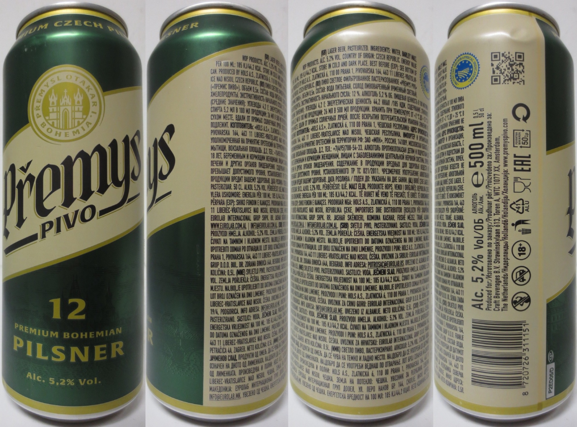 Přemysl PIVO 12 PREMIUM BOHEMIAN piLSNER Alc. 5,2% Vol. (HR) (50cl) (B/O) č.1