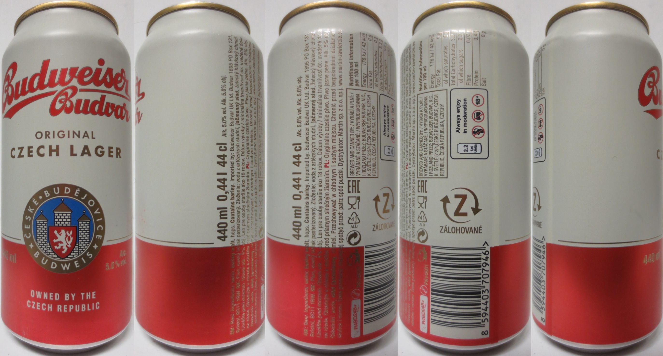 Budweiser Budvar ORIGINAL CZECH LAGER OWNED BY THE CZECH REPUBLIC (UK+SK) (44cl) (B/O) č.2