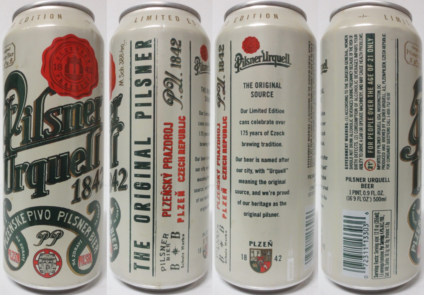 Pilsner Urquell 1842 PLZEŇSKÉ PIVO PILSNER BIER (USA)(50cl) (B/O) č.1 