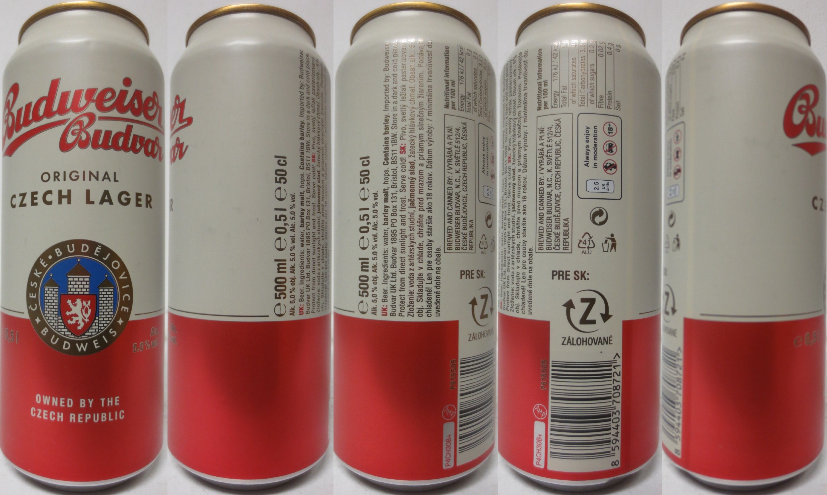 Budweiser Budvar ORIGINAL CZECH LAGER OWNED BY THE CZECH REPUBLIC (SK) (50cl) (B/O) č.1