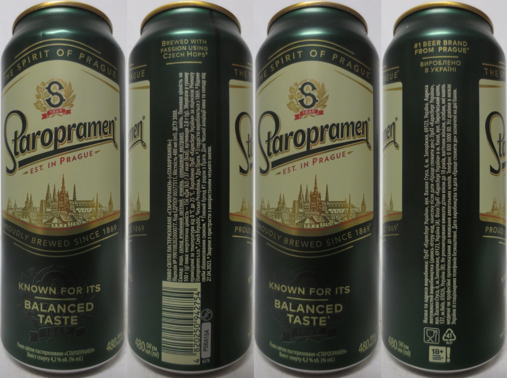 Staropramen EST. IN PRAGUE KNOWN FOR ITS BALANCED TASTE (UA) (50cl) (B/O) č.1 