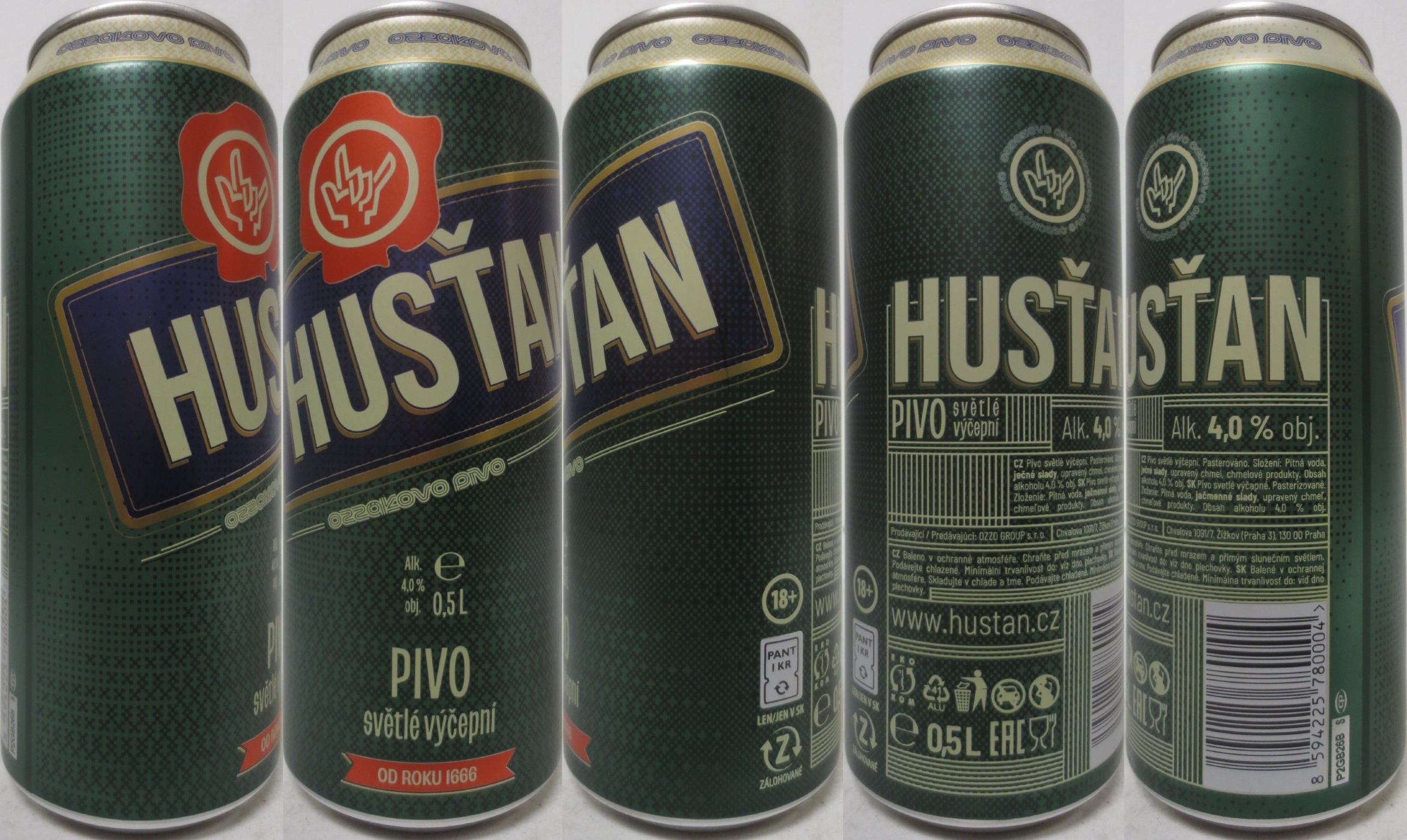 HUSŤAN OZZÁKOVO PIVO PIVO světlé výčepní OD ROKU 1666 (50cl) (B/O) č.1 