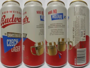 Budweiser BUDVAR THE UNMISTAKABLY CZECH LAGER (UK) (50cl) (B/O) č.1