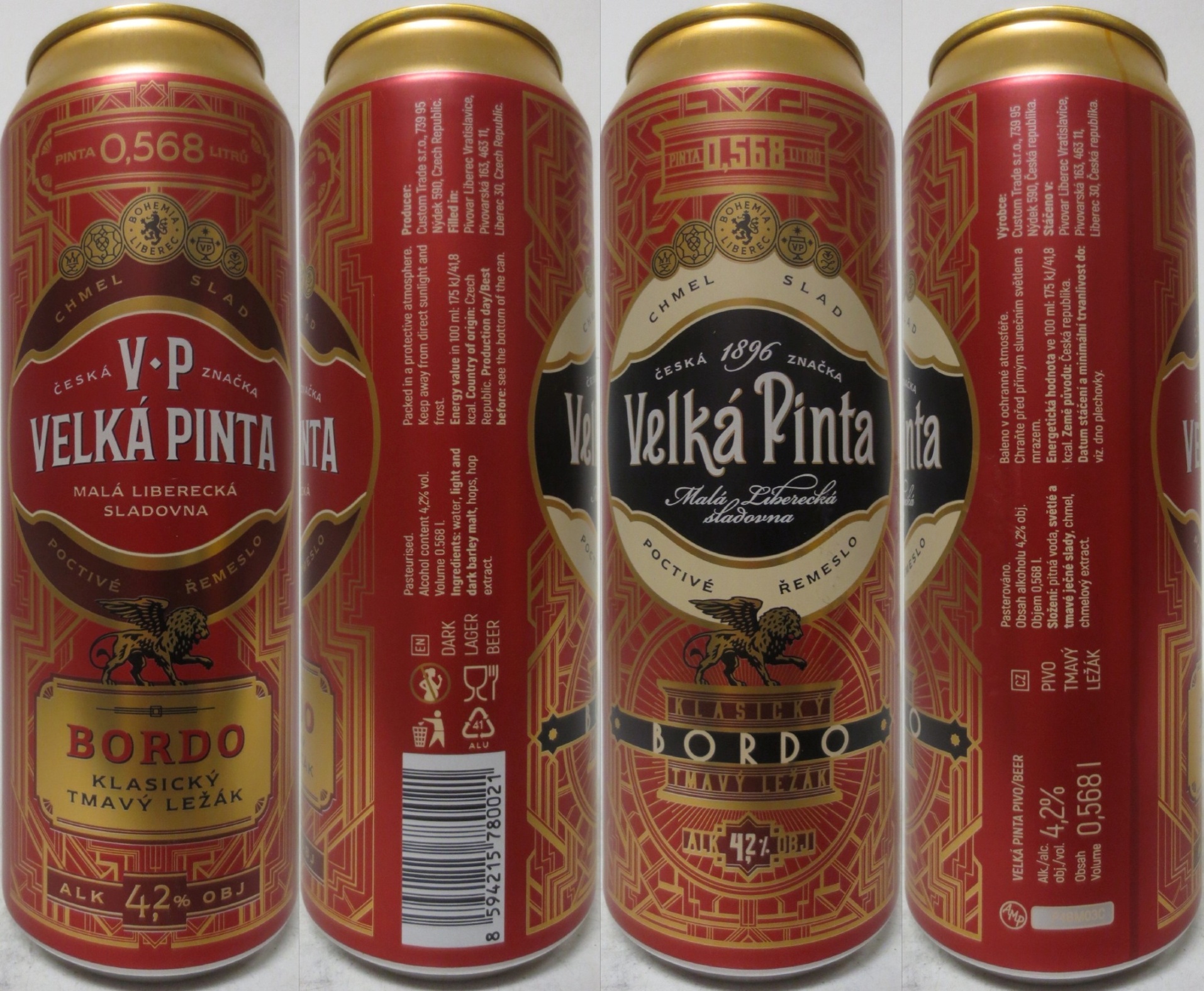 VELKÁ PINTA MALÁ LIBERECKÁ SLADOVNA BORDO KLASICKÝ TMAVÝ LEŽÁK (RU) (56,8cl) (B/O) č.1