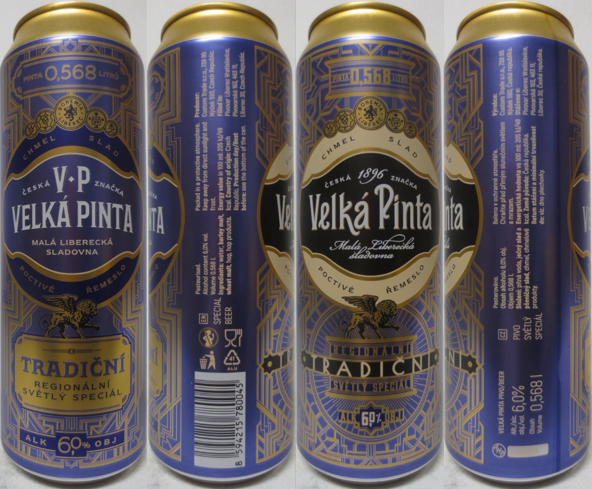 VELKÁ PINTA MALÁ LIBERECKÁ SLADOVNA TRADIČNÍ REGIONÁLNÍ SVĚTLÝ SPECIÁL (RU) (56,8cl) (B/O) č.1 