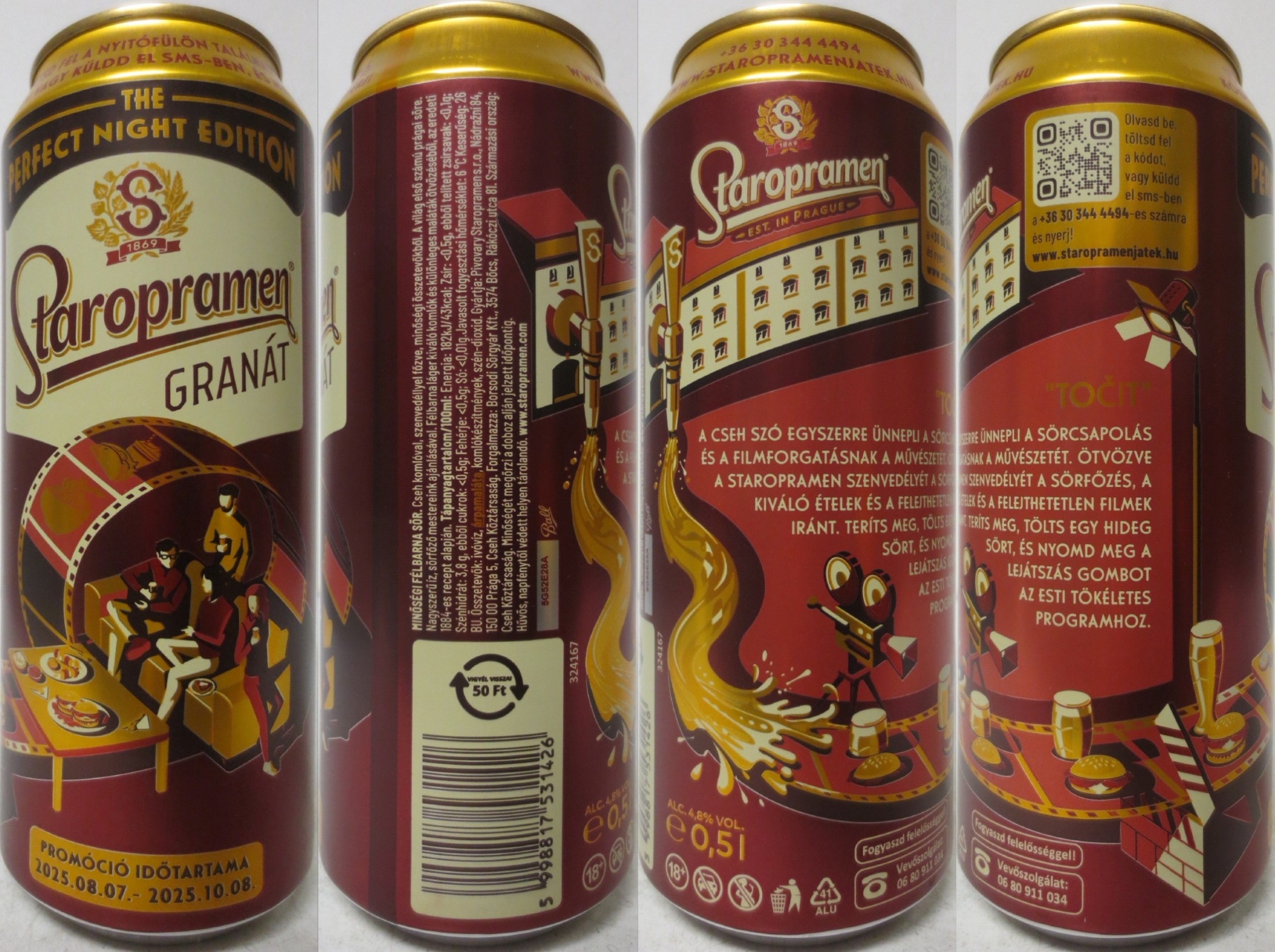 Staropramen GRANÁT THE PERFECT NIGHT EDITION kompletní série (4ks) (H) (50cl) (B/O) č.3 