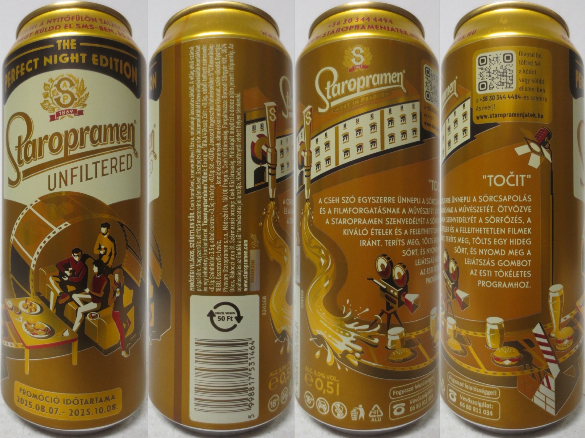 Staropramen UNFILTERED THE PERFECT NIGHT EDITION kompletní série (4ks) (H) (50cl) (B/O) č.4 