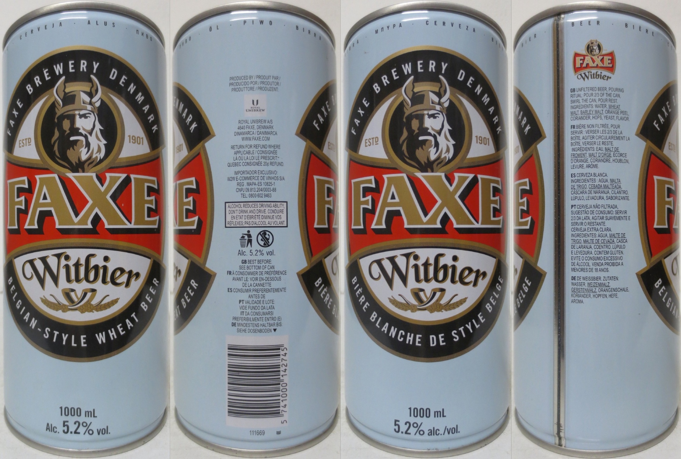 FAXE Witbier BELGIAN-STYLE WHEAT BEER (100cl) (B/O) Nr.1 