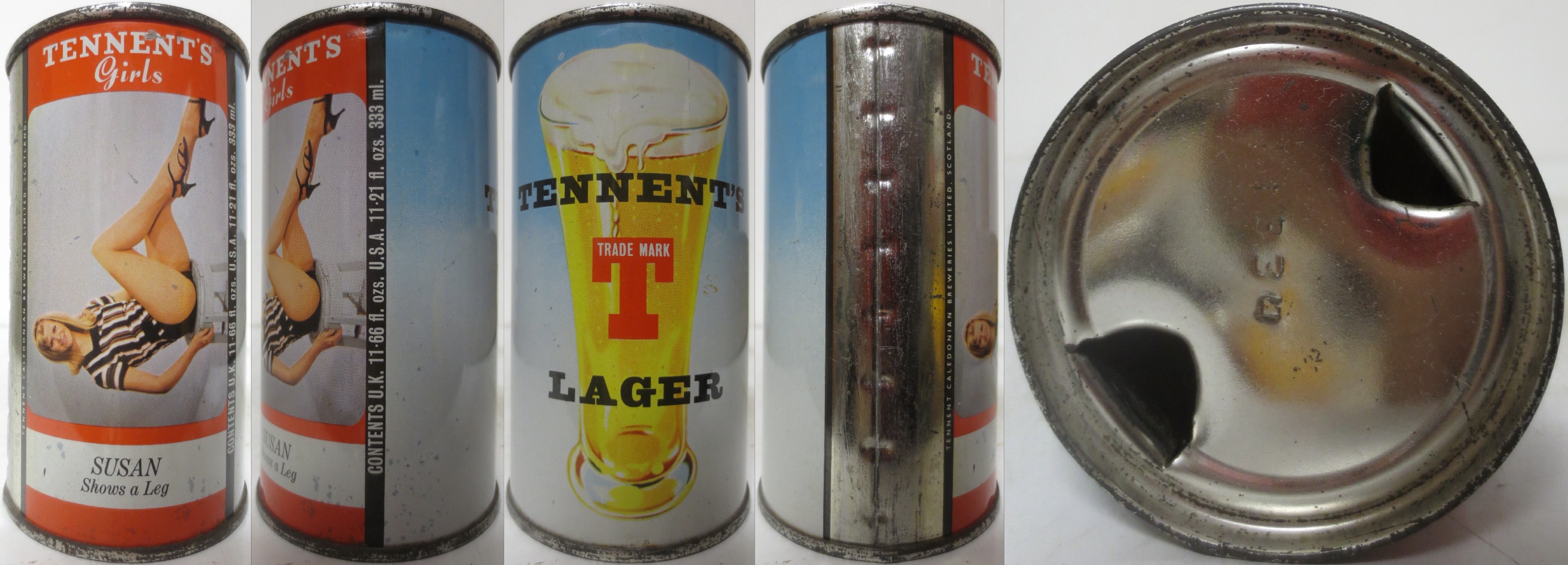 TENNENT´S Girls SUSAN Shows a Leg (33,3cl) FLAT TOP 