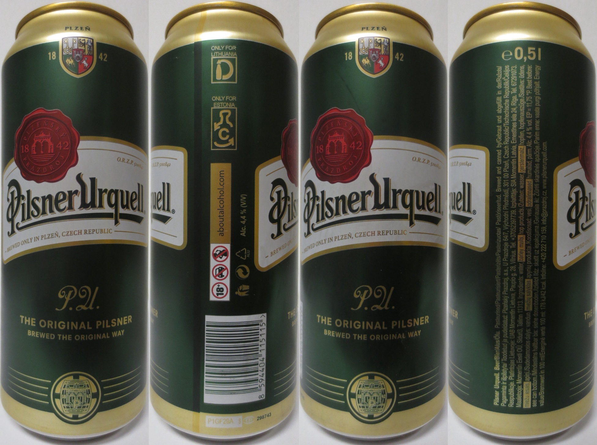 Pilsner Urquell P.U. THE ORIGINAL PILSNER BREWED THE ORIGINAL WAY (LT) (50cl) (B/O) č.1 