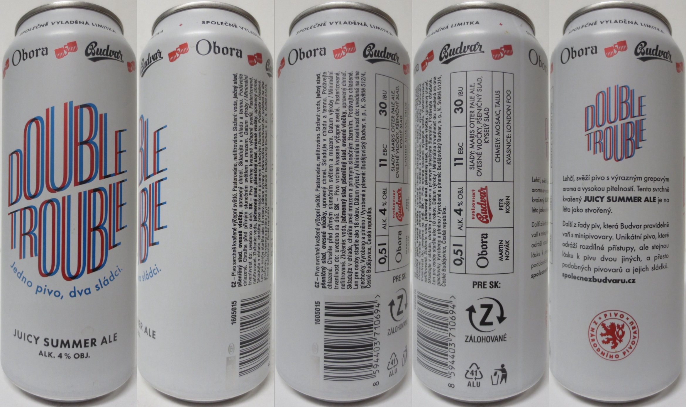 DOUBLE TROUBLE Jedno pivo, dva sládci. JUICY SUMMER ALE ALK.4% OBJ. (50cl) (B/O) č.1