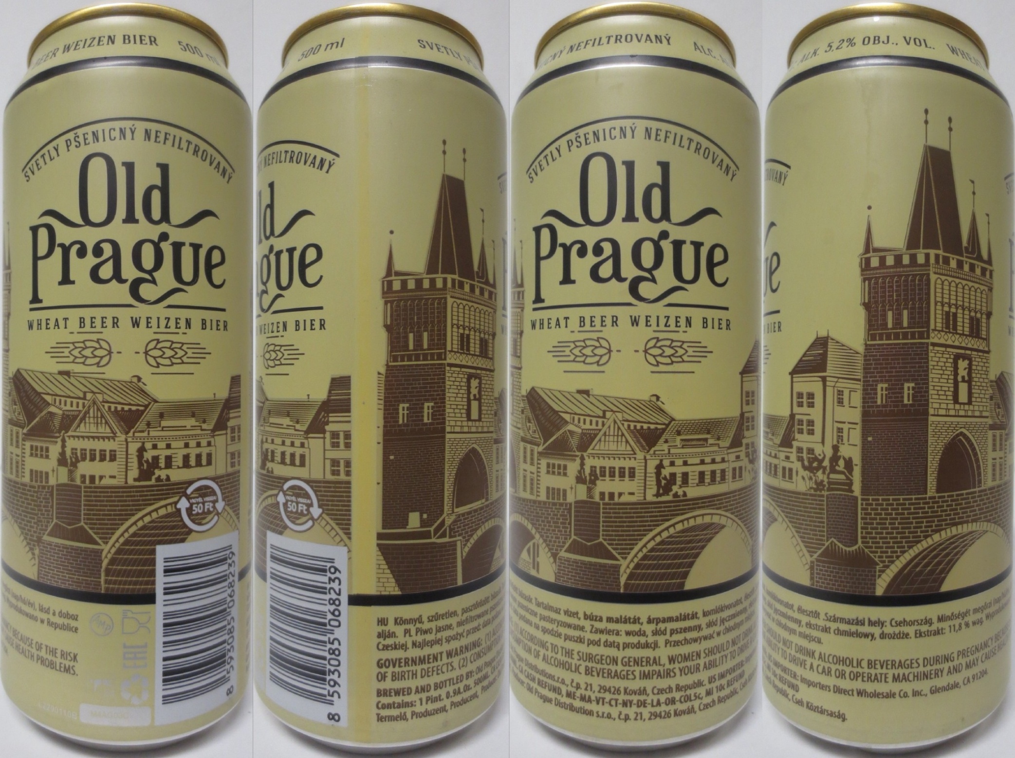 Old Prague SVĚTLÝ PŠENIČNÝ NEFILTROVANÝ (HU) (50cl) (B/O) č.1 