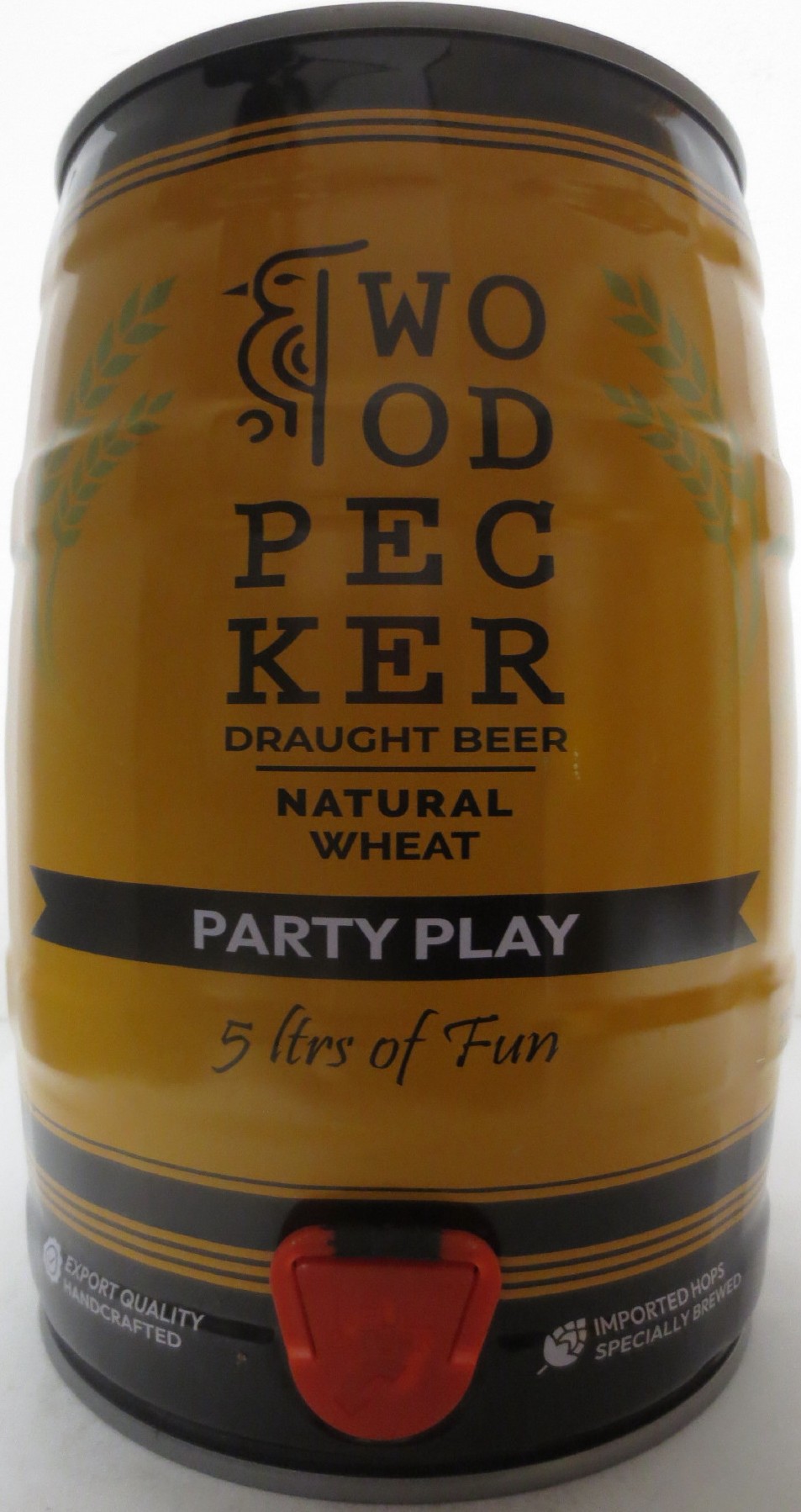 WOOD PECKER DRAUGHT BEER NATURAL WHEAT PARTY PLAY 5 ltrs of Fun (5L) Nr.1 