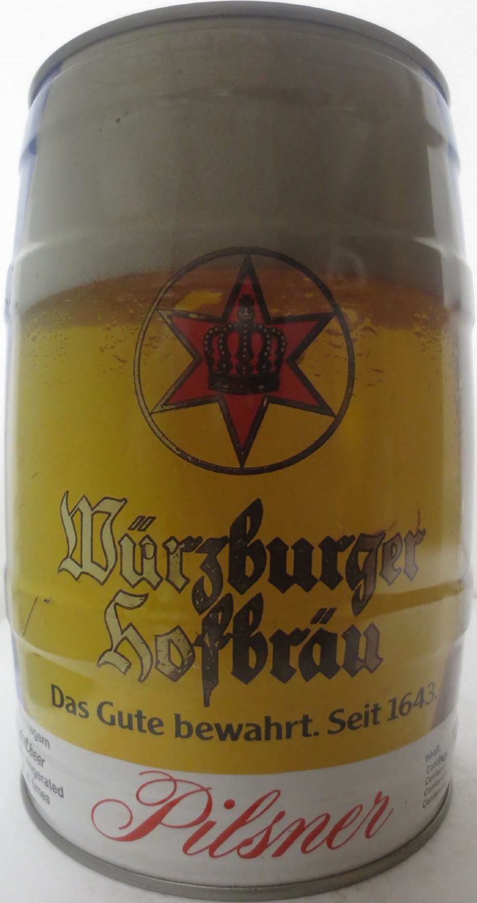 Würzburger hofbräu Das Gute bewahrt. Seit 1643 Pilsner (5L) Nr.1 
