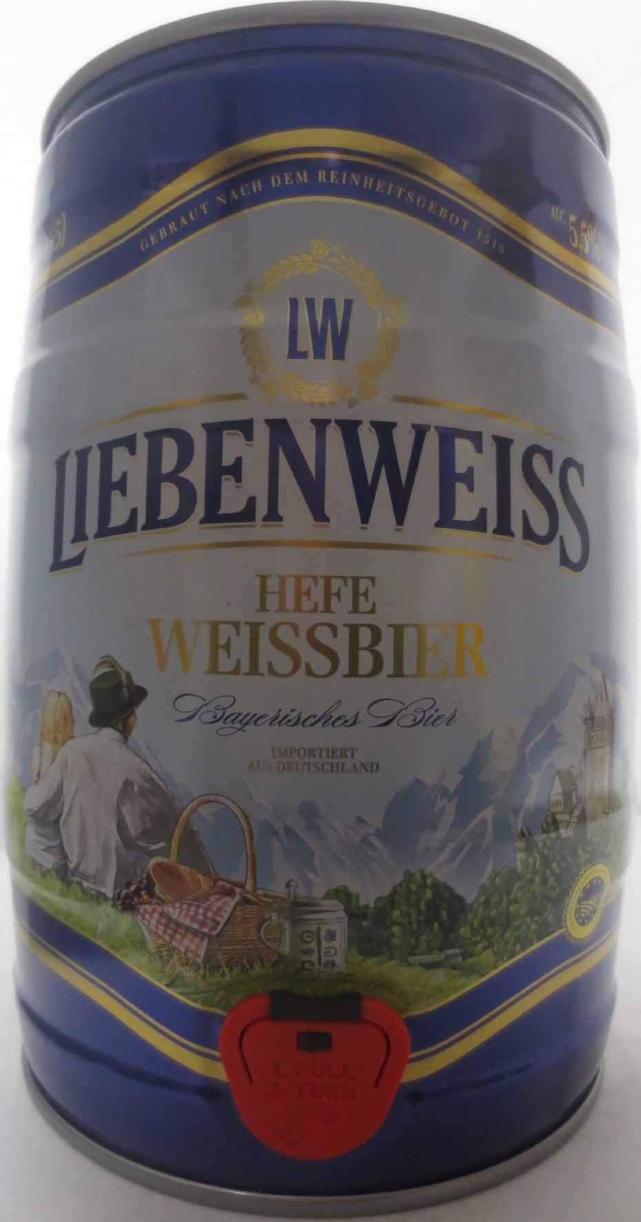 LIEBENWEISS HEFE WEISSBIER Bayerisches Bier IMPORTIERT AUS DEUTSCHLAND (5L) Nr.1 