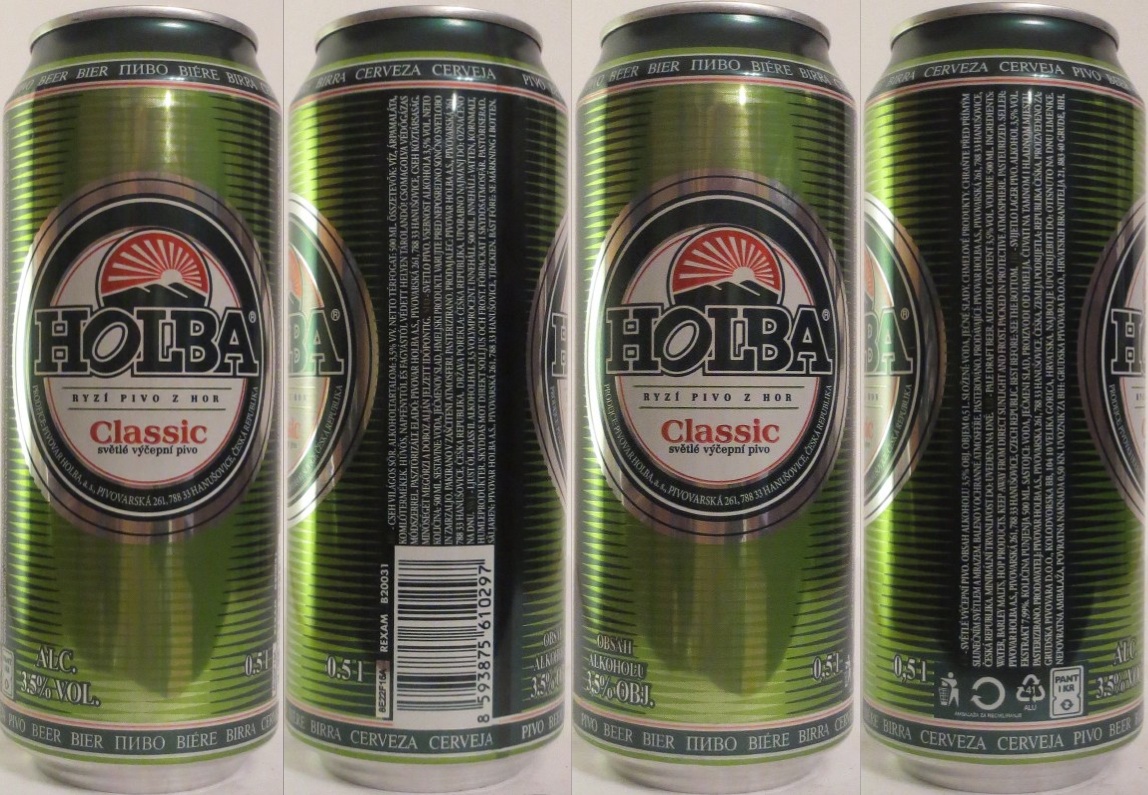 HOLBA Classic světlé výčepní pivo (CZ) (50cl) (B/O) č.1 