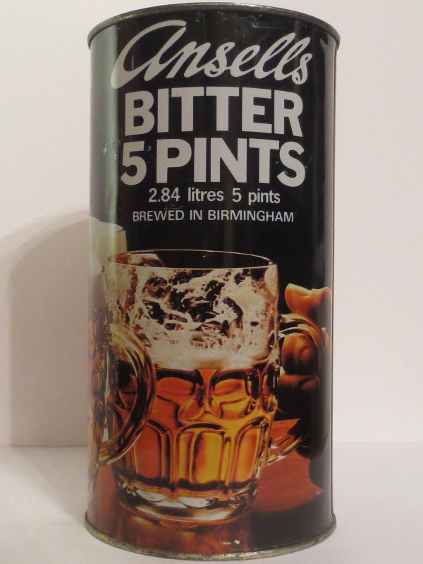 Ansells BITTER 5 PINTS 2.84 litres 5 pints BREWED IN BIRMINGHAM (284cl)