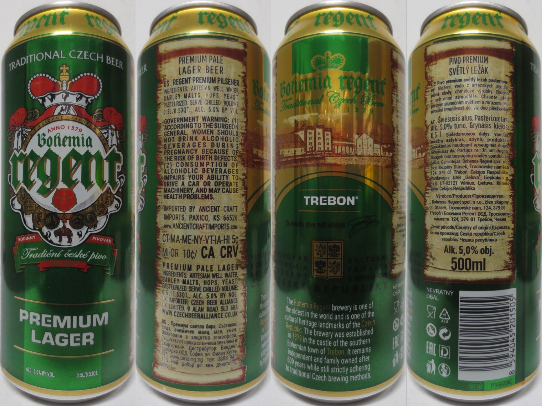 Bohemia regent Tradiční české pivo TŘEBOŇ PREMIUM LAGER (50cl) (B/O) č.2 