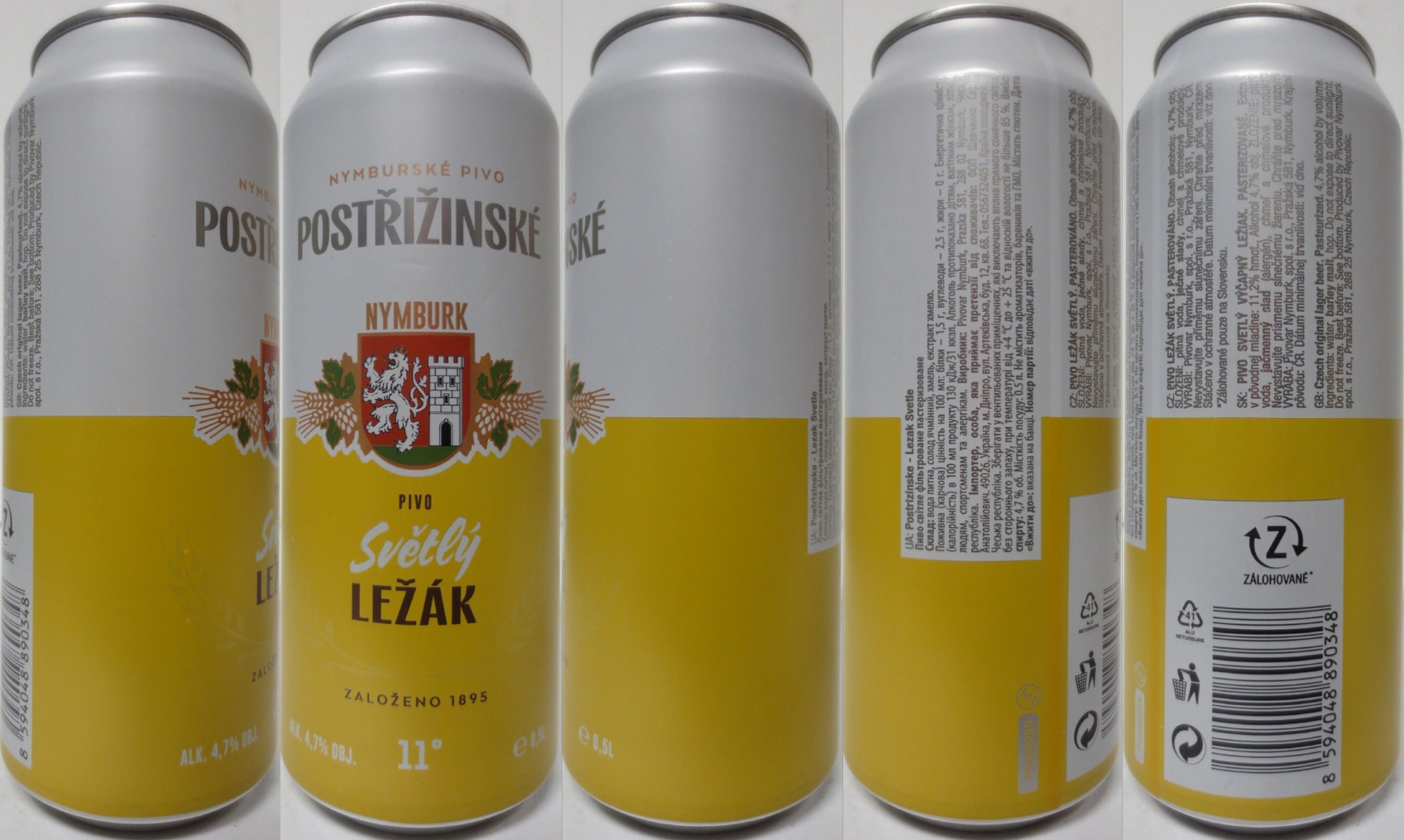 NYMBURSKÉ PIVO POSTŘIŽINSKÉ Světlý LEŽÁK 11° (CZ) (50cl) (B/O) č.1 