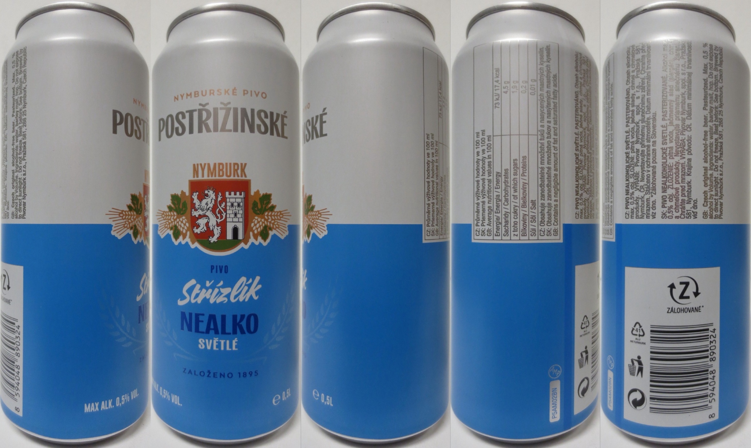 NYMBURSKÉ PIVO POSTŘIŽINSKÉ Střízlík NEALKO SVĚTLÉ (CZ) (50cl) (B/O) č.1 