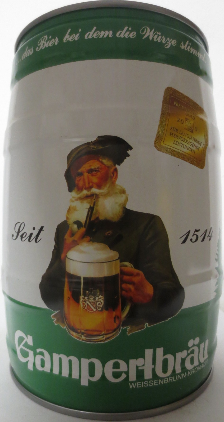 Gampertbräu WEISSENBRUNN-KRONACH PREIS DER BESTEN GOLD 2001 (5L) Nr.1 