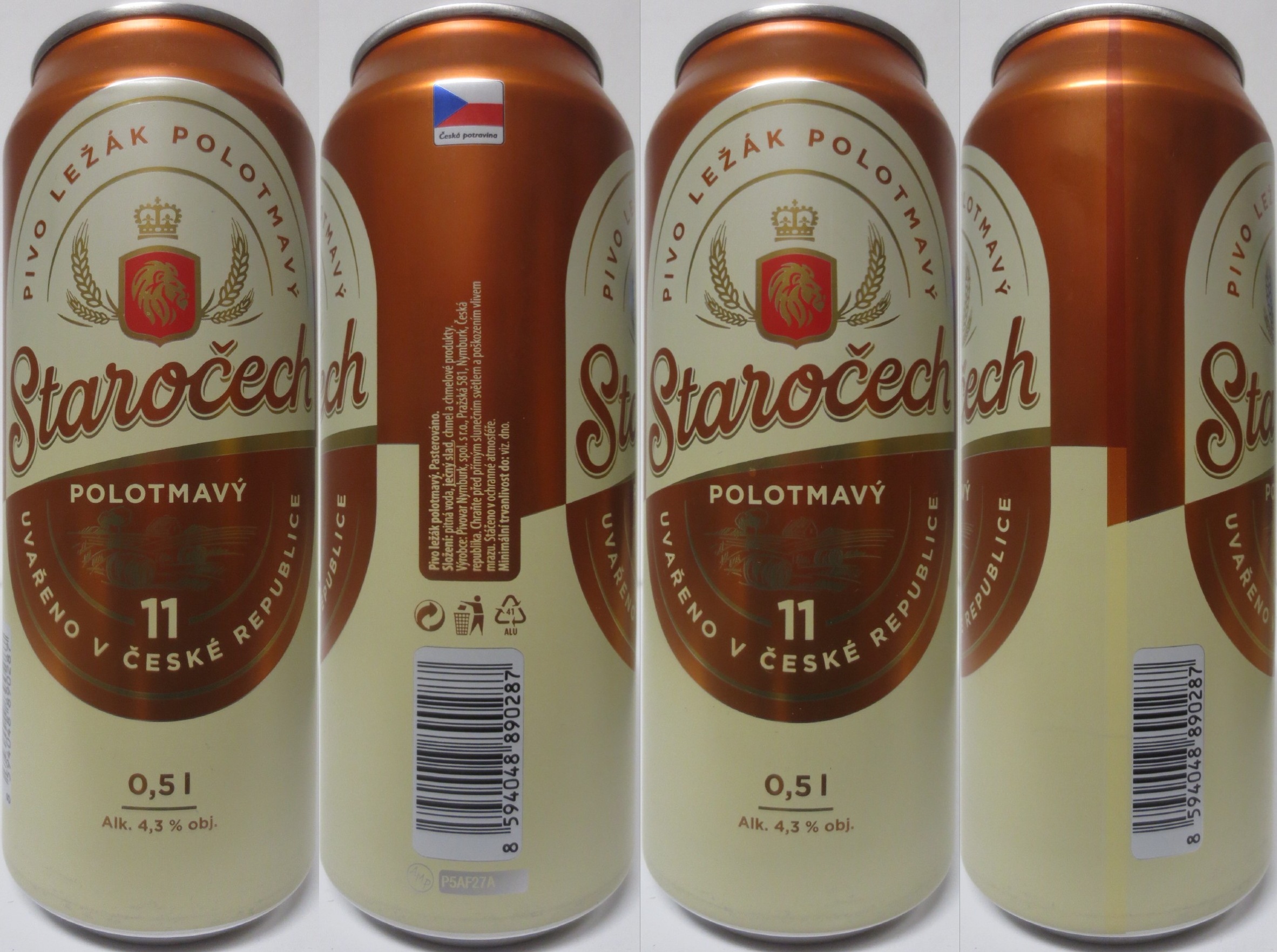 Staročech POLOTMAVÝ PIVO LEŽÁK POLOTMAVÝ 11 (50cl) (B/O) č.1 