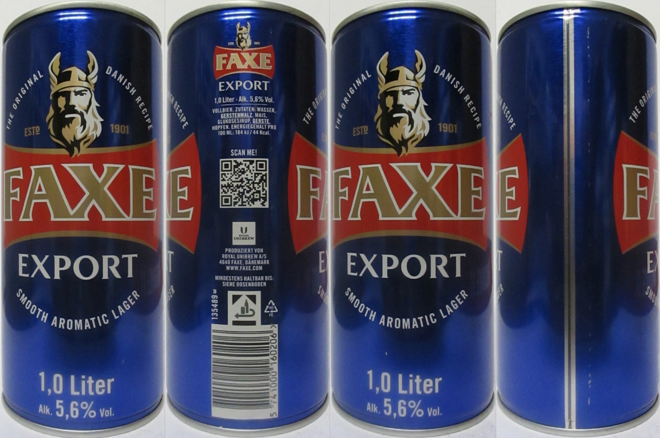 FAXE EXPORT SMOOTH AROMATIC LAGER 1,0 Liter Alk. 5,6% vol. (D) (100cl) (B/O) Nr.1 