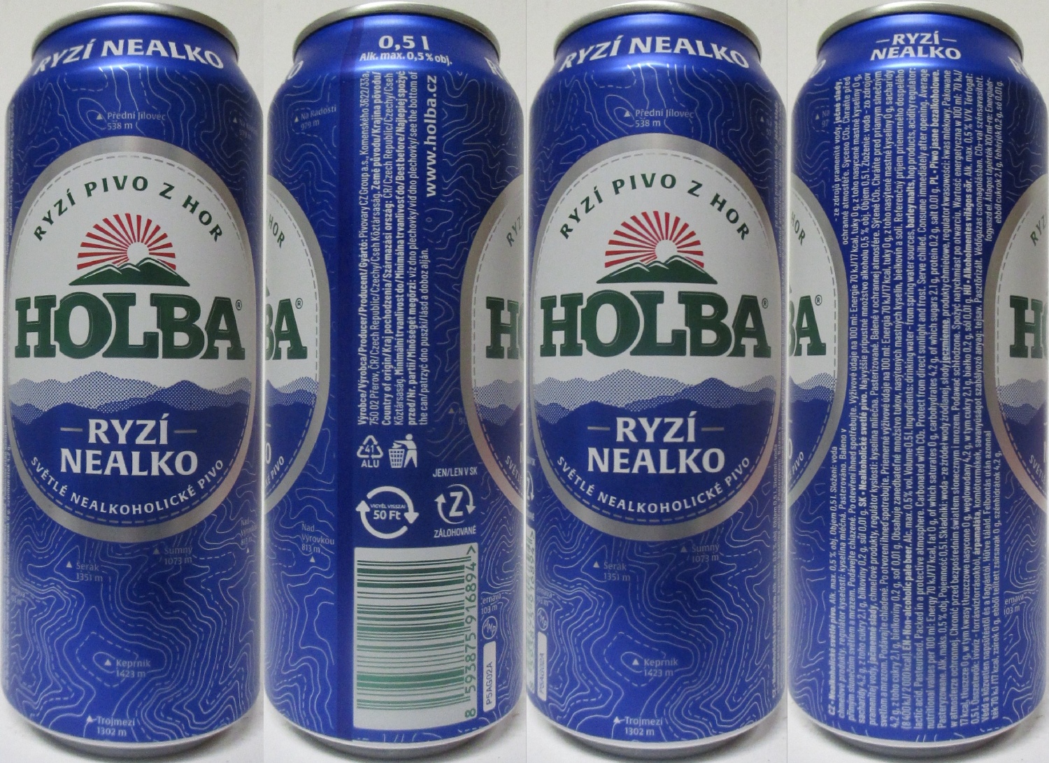 HOLBA RYZÍ NEALKO SVĚTLÉ NEALKOHOLICKÉ PIVO (CZ) (50cl) (B/O) č.1 