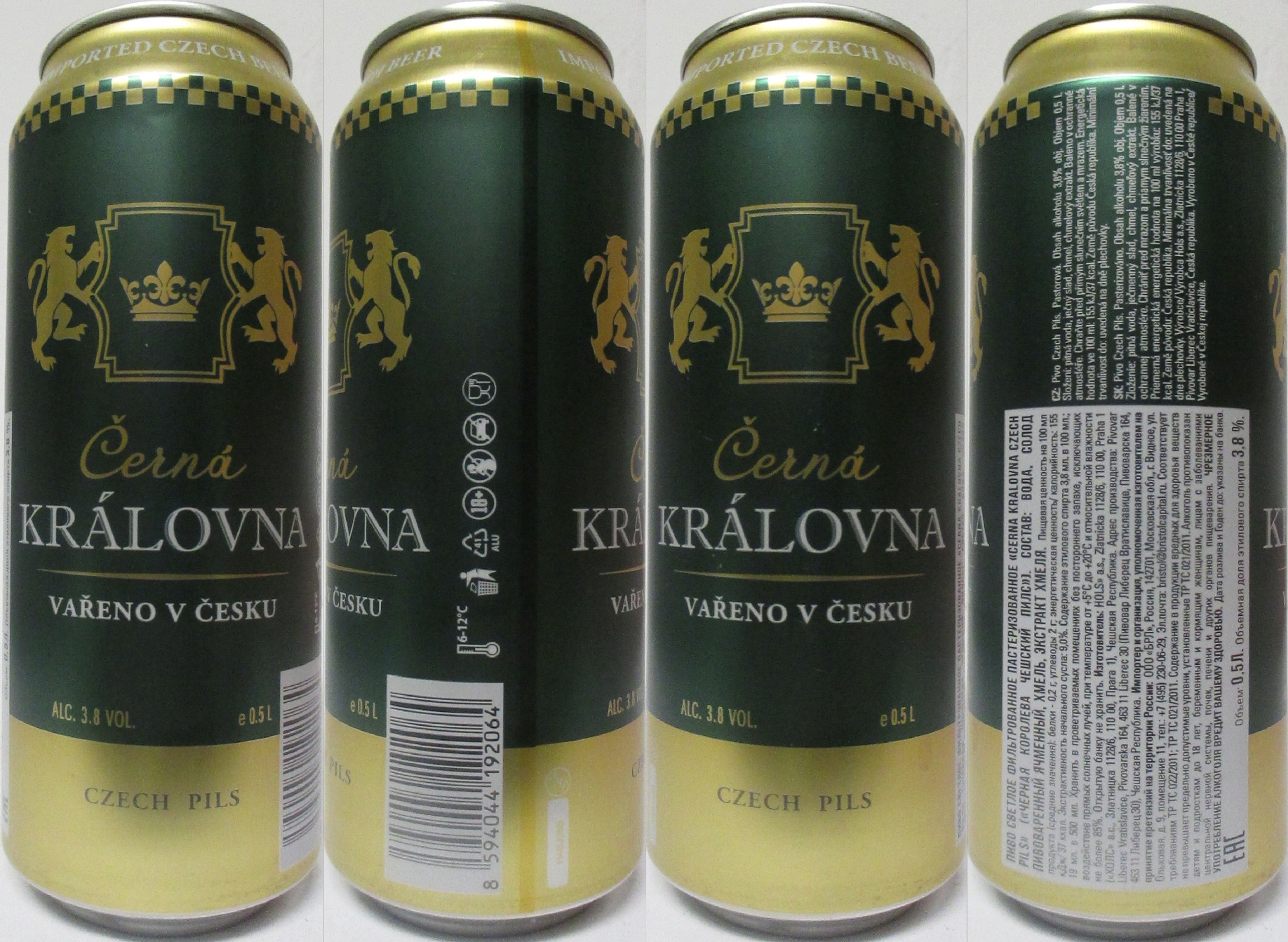 Černá KRÁLOVNA VAŘENO V ČESKU CZECH PILS (CZ) (50cl) (B/O) č.1 