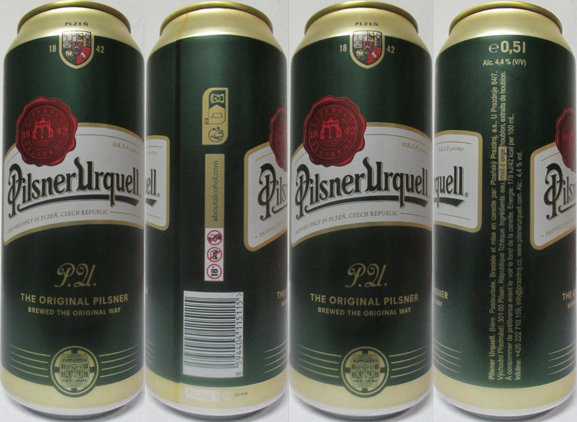 Pilsner Urquell P.U. THE ORIGINAL PILSNER BREWED THE ORIGINAL WAY (FR) (50cl) (B/O) č.1 