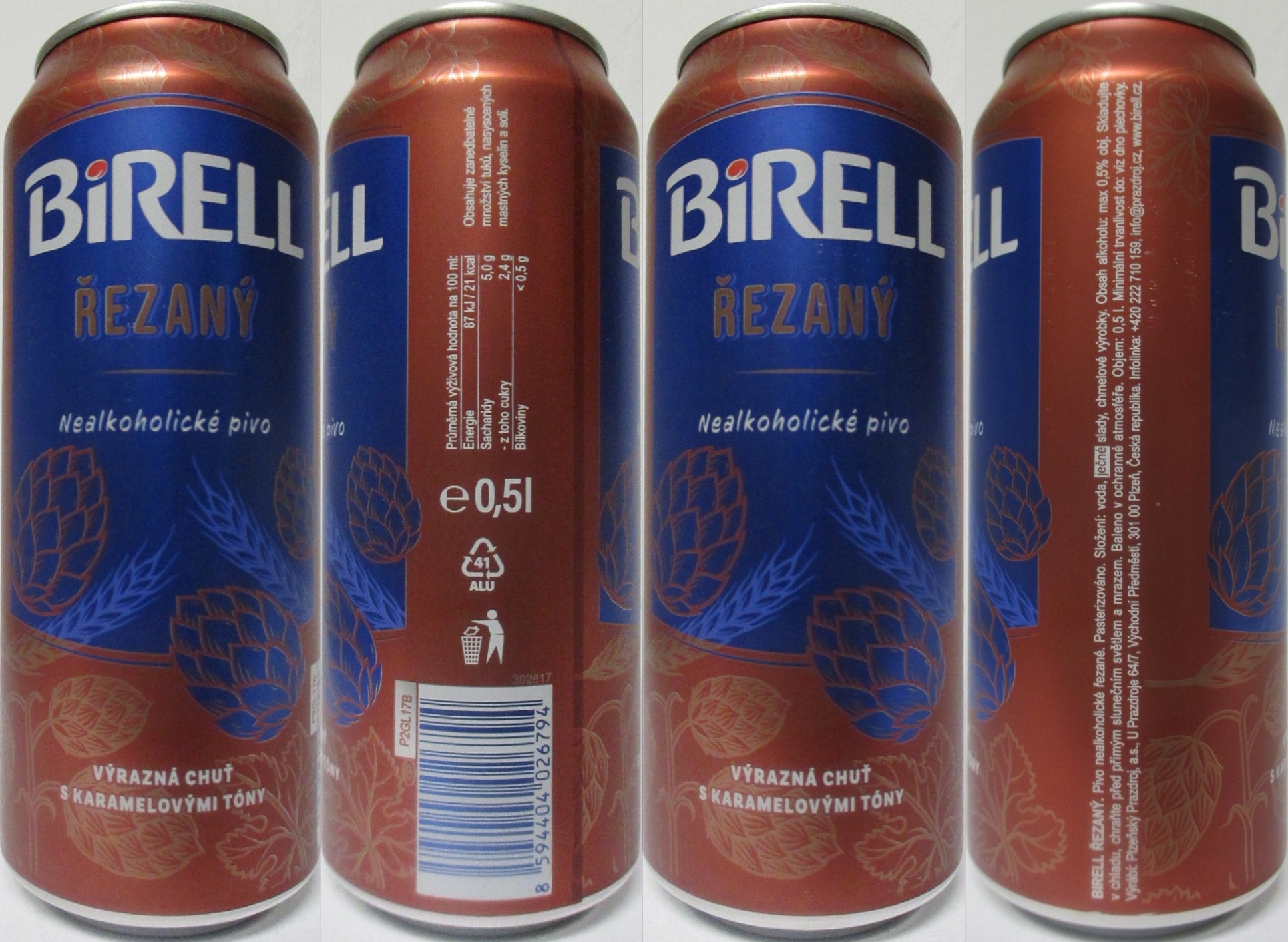 BIRELL ŘEZANÝ Nealkoholické pivo VÝRAZNÁ CHUŤ S KARAMELOVÝMI TÓNY (50cl) (B/O) č.1 